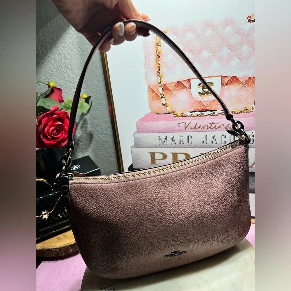 Coach Pink Pebbled Leather Hobo “Chelsea” Bag